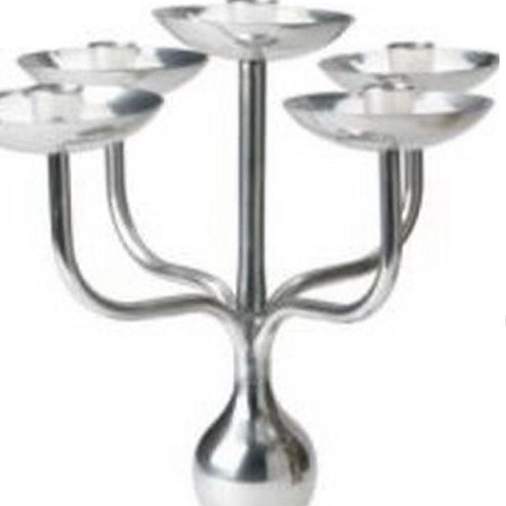 IKEA ISIG Polished Goldtone 5 Arm Candle Holder New in Box